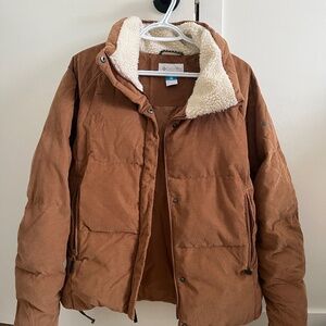 Columbia Corduroy Puffer Jacket/Coat w Faux Shearling Collar